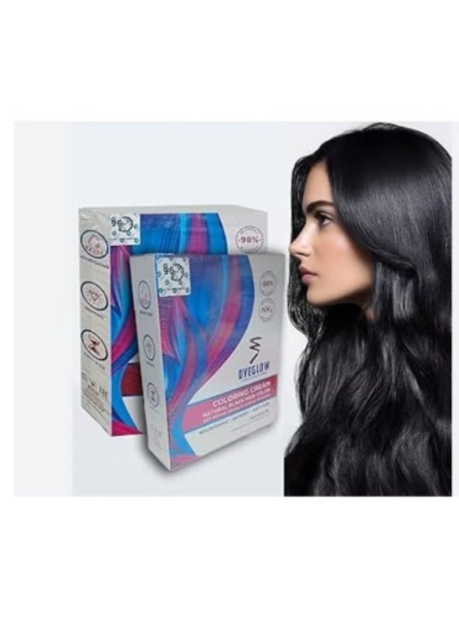 Dyeglow Hair Color, Ammonia-free, Non-Allergic,Natural Black,Hair Colouring Cream,1000Ml, Without Alergy, Nourishing and Anti-Aging,500ml+500ml - Image 5